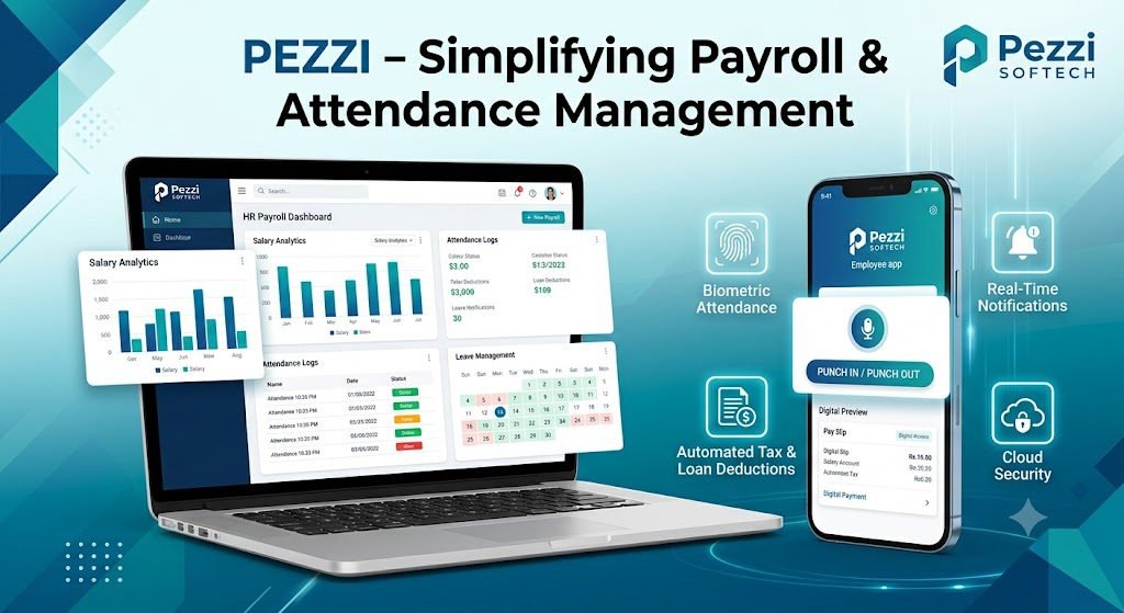 Pezzi (Pezzi Softech) ek cloud-based Payroll or Employee Attendance Management Software hai.