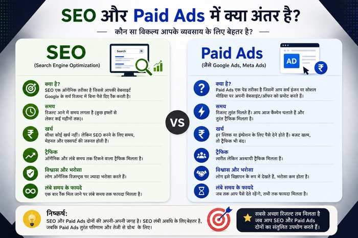 SEO और Paid Ads में क्या अंतर है?

